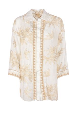 Cream white breathable ramie shirt PHO FIRENZE | 4323022LOTONATURALE